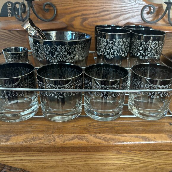 Silver Fade by Vitreon Queens Lusterware, ltd Bar Set - Picture 11 of 11